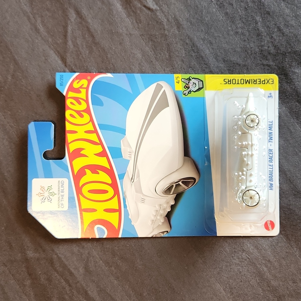 Hot Wheels diecast vehicle, HW Braille Racer.